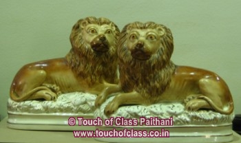 Antique Staffordshire Lions